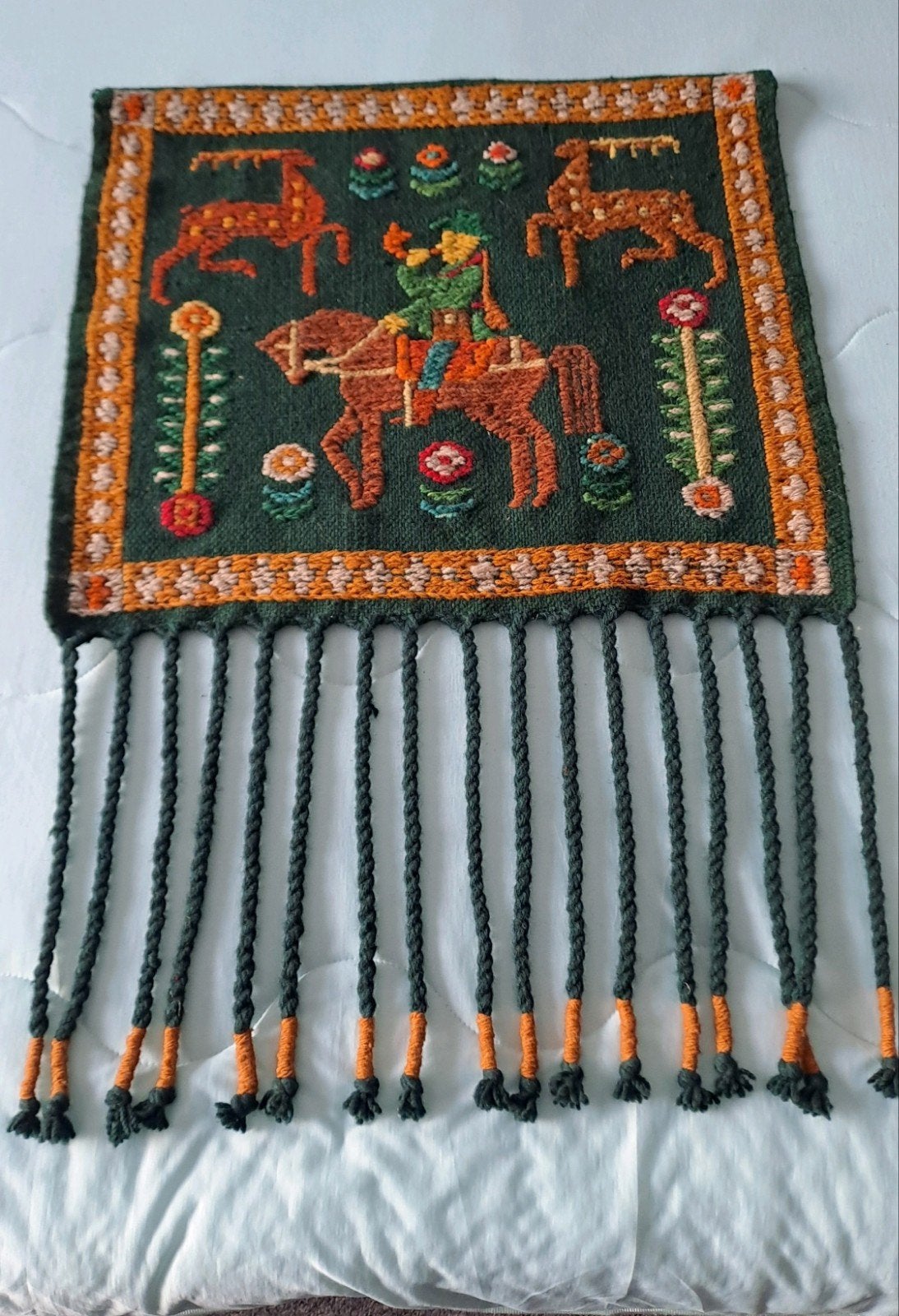 Poolse Kelim Wandkleed 58x84 cm - Handgeweven Decoratie, Antiek en Kunst, Ophalen of Verzenden