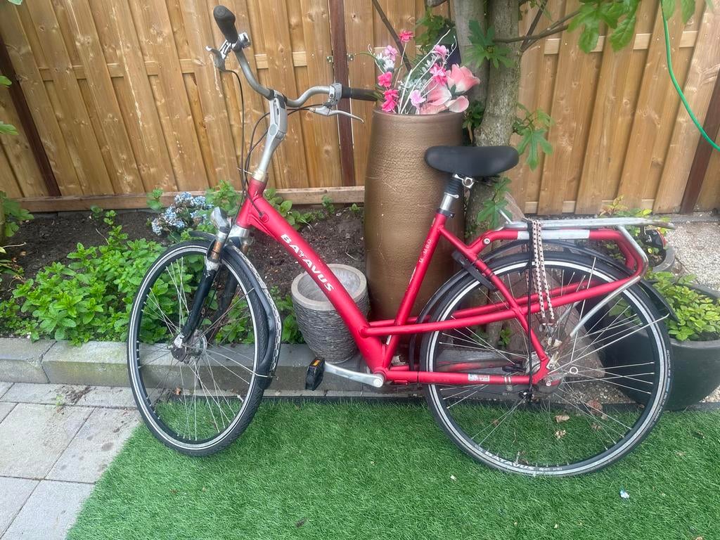 Batavus fiets, rood, met versnellingen en lage instap, Velgrem, Batavus, Ophalen of Verzenden, 50 tot 53 cm