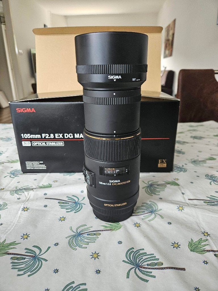 Sigma 105mm F2.8 EX DG Macro OS HSM (Canon EF), Audio, Tv en Foto, Fotografie | Lenzen en Objectieven, Ophalen, Sigma, Macrolens