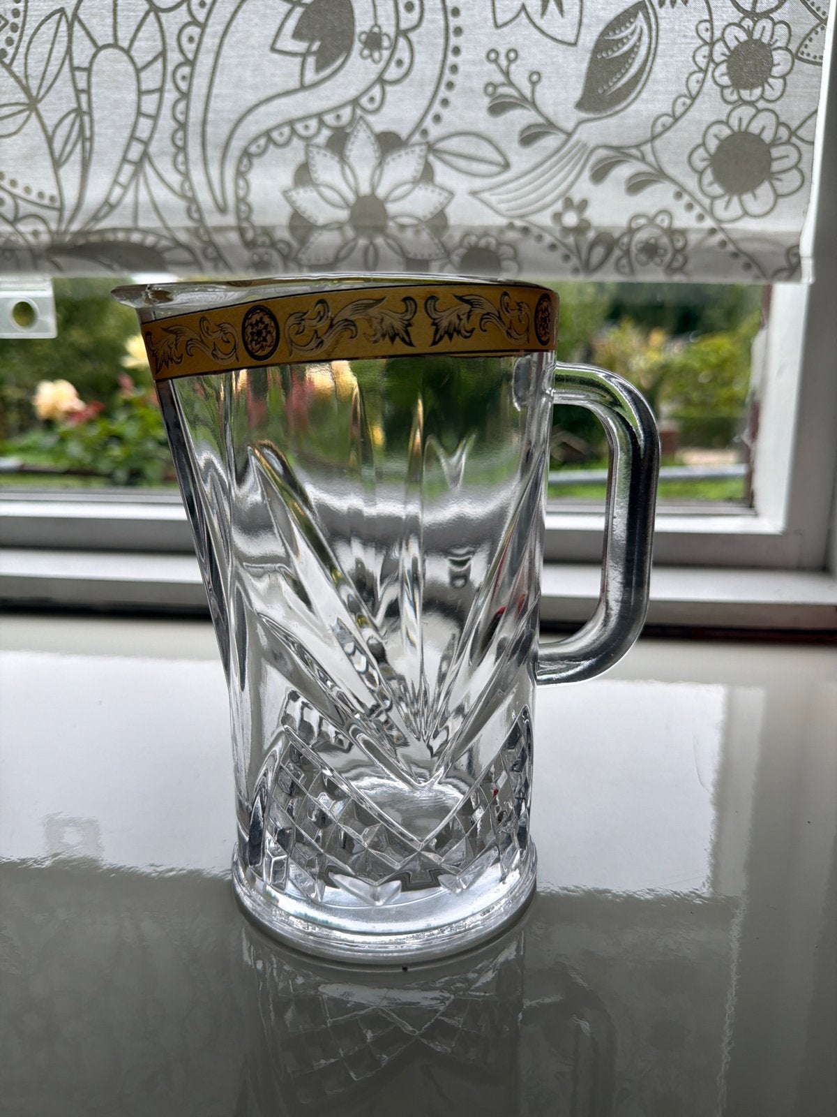 Vintage Kristallen Karaf met 6 Glazen - Gouden Rand, Ophalen