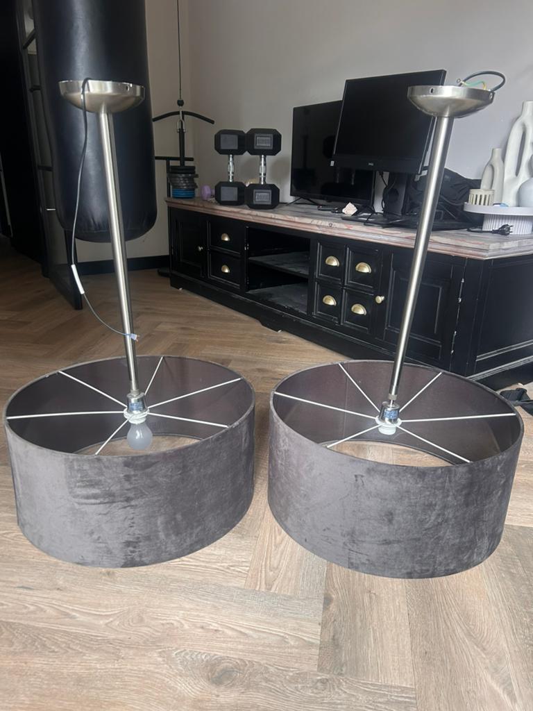 2 hanglampen stof velvet pronto, Ophalen, Zo goed als nieuw, Minder dan 100 cm