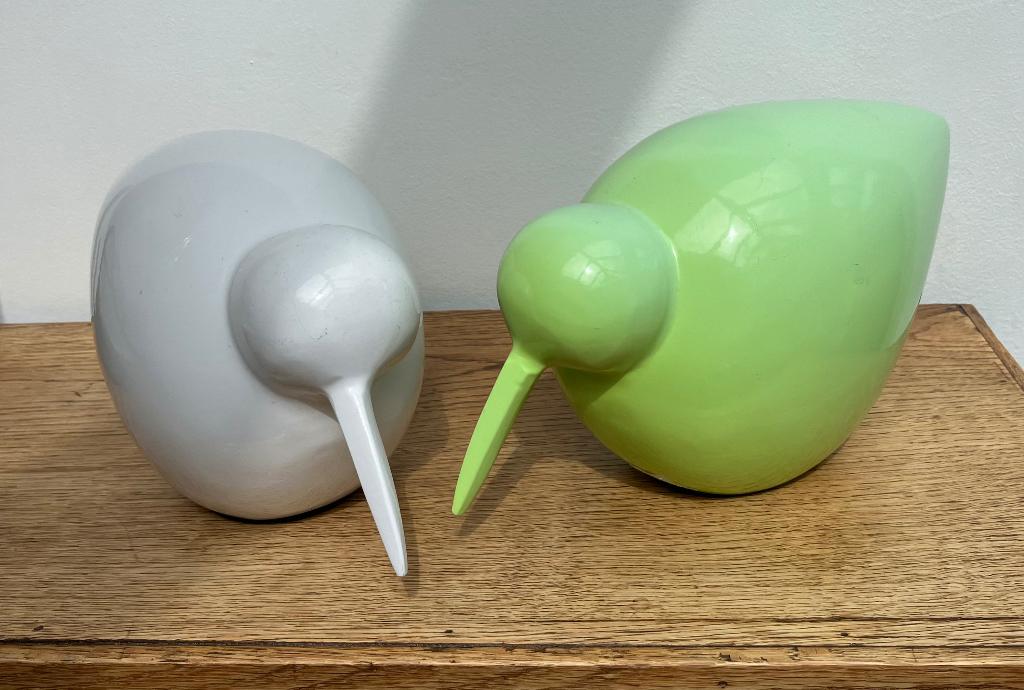 Twee vogels keramiek geglazuurd  (tureluur?), Ophalen of Verzenden