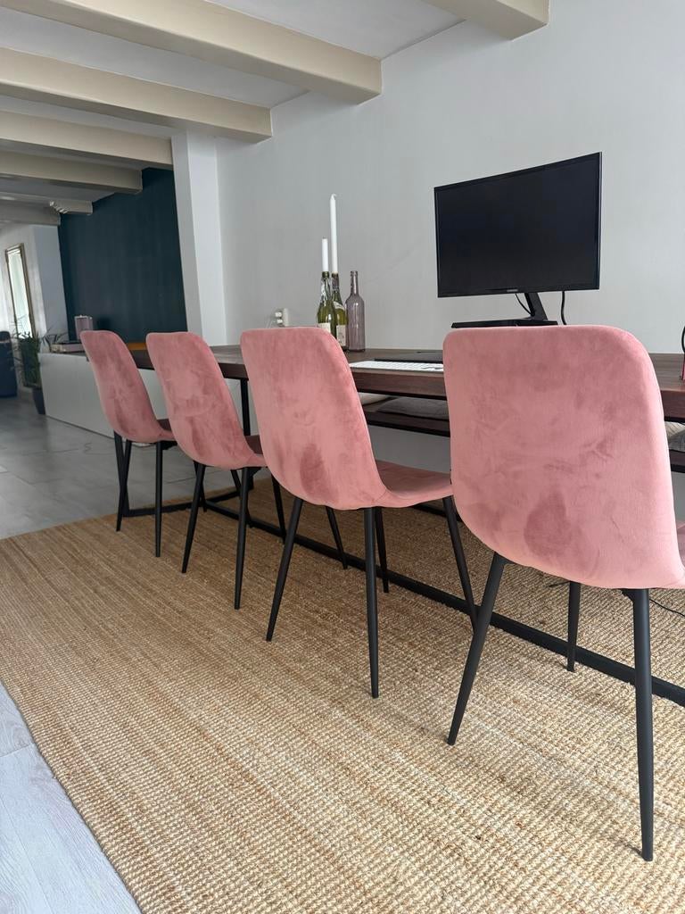 4 Roze Stoelen van Woonenzo, Overige kleuren, Ophalen of Verzenden, Zo goed als nieuw, Vier