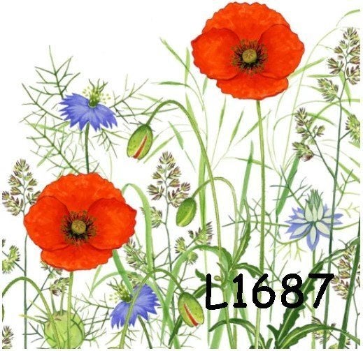 Servetten decoupage/bullet journal * veldbloemen L1687, Hobby en Vrije tijd, Verzenden, Nieuw
