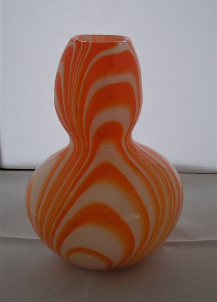 Carlo Moretti Murano Oranje Vaas, ., Oranje, Ophalen of Verzenden, .