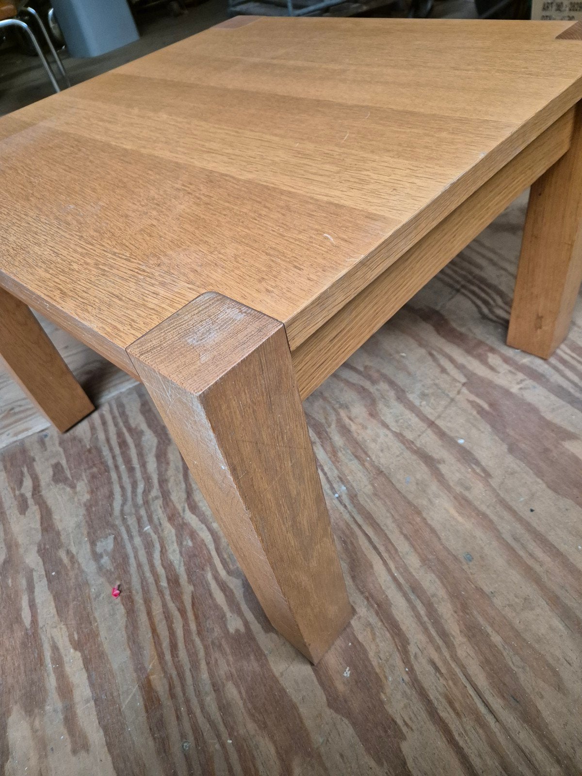 Eikenhout salontafel vierkant, Ophalen, Gebruikt, 50 tot 100 cm, 50 tot 100 cm