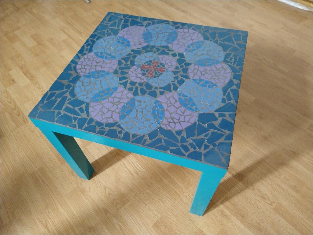 bijzet of salontafeltje mozaïek, Ophalen, Minder dan 50 cm, Minder dan 50 cm, Zo goed als nieuw
