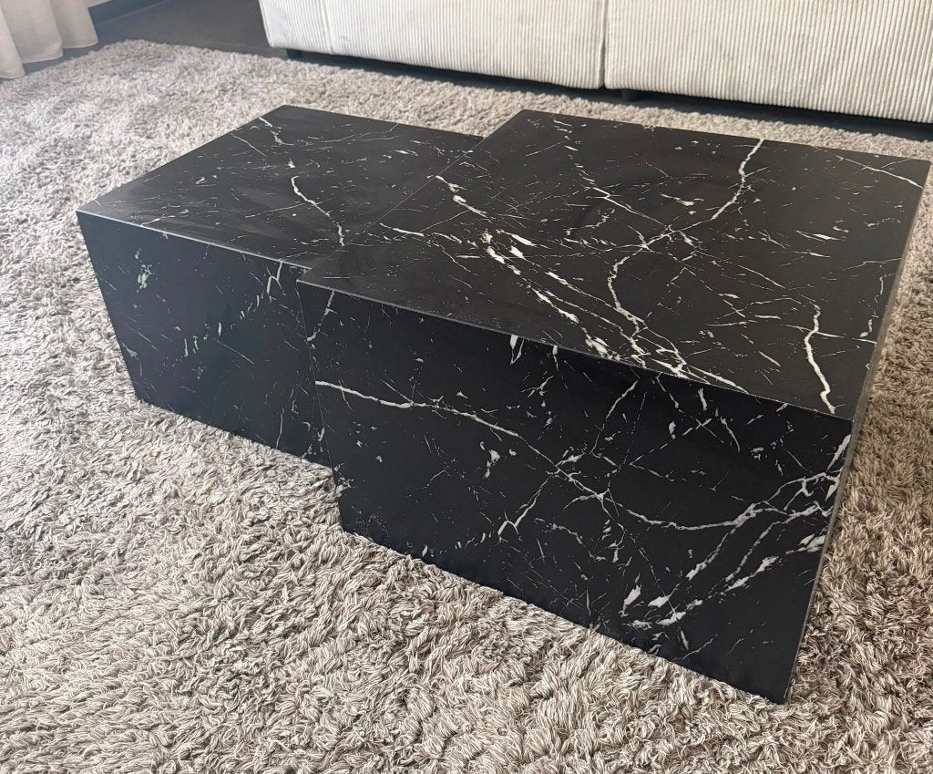 Jysk salontafel marmerlook, Ophalen, 100 tot 150 cm, 50 tot 100 cm, Zo goed als nieuw