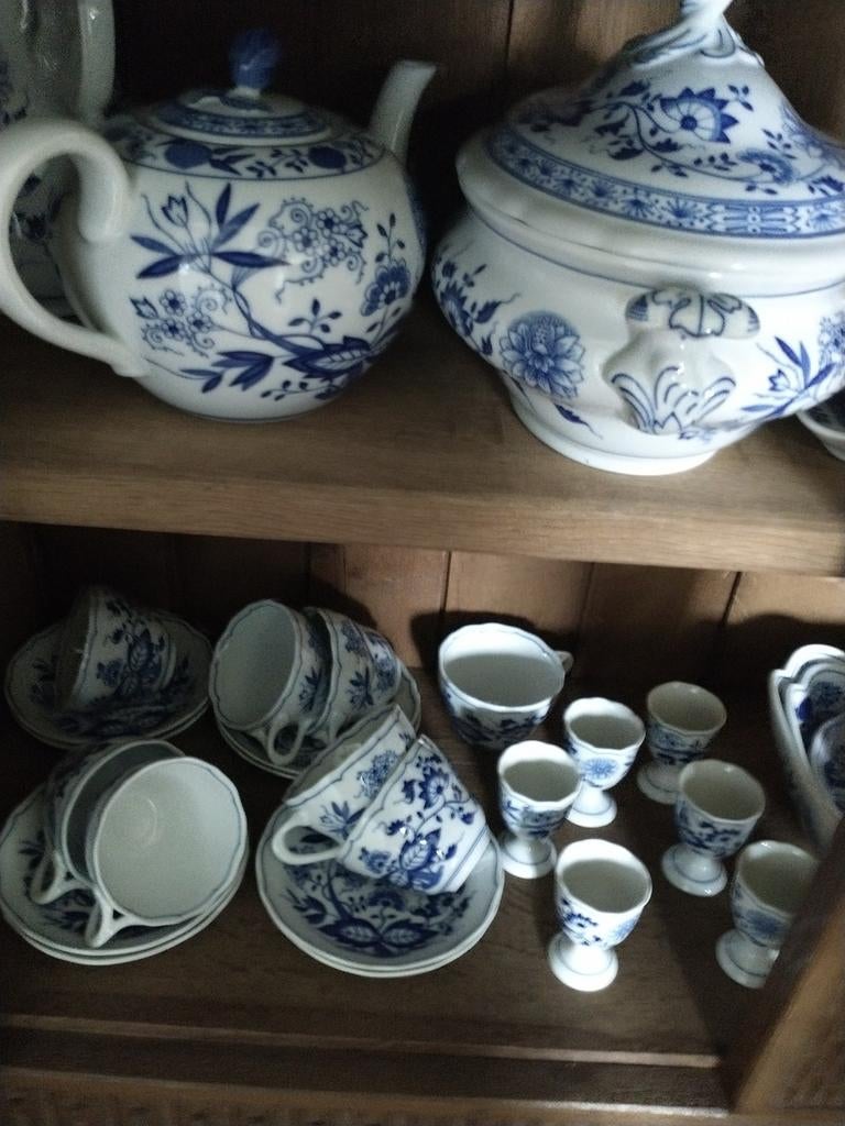 Hutschenreuther Blau Zwiebelmuster servies, Ophalen, Gebruikt, Overige stijlen, Compleet servies