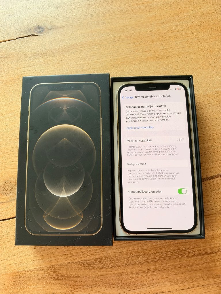 Iphone 12 pro gold zonder schade, Telecommunicatie, Ophalen, 128 GB, 78 %, IPhone 12 Pro