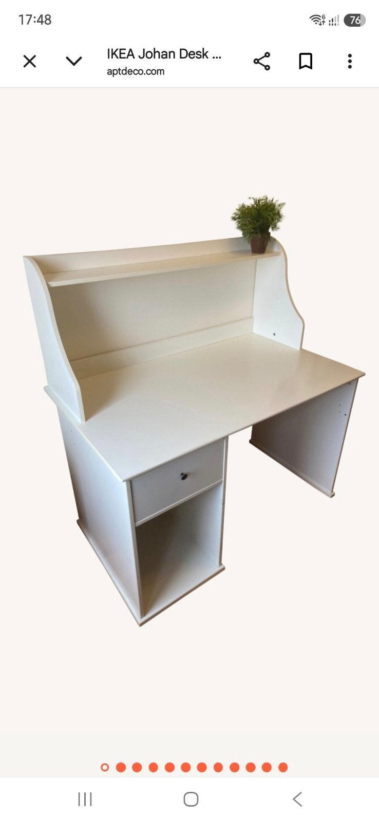 Ikea bureau Johan met lade, Huis en Inrichting, Bureaus, Ophalen, Demontabel, Gebruikt, 120 cm