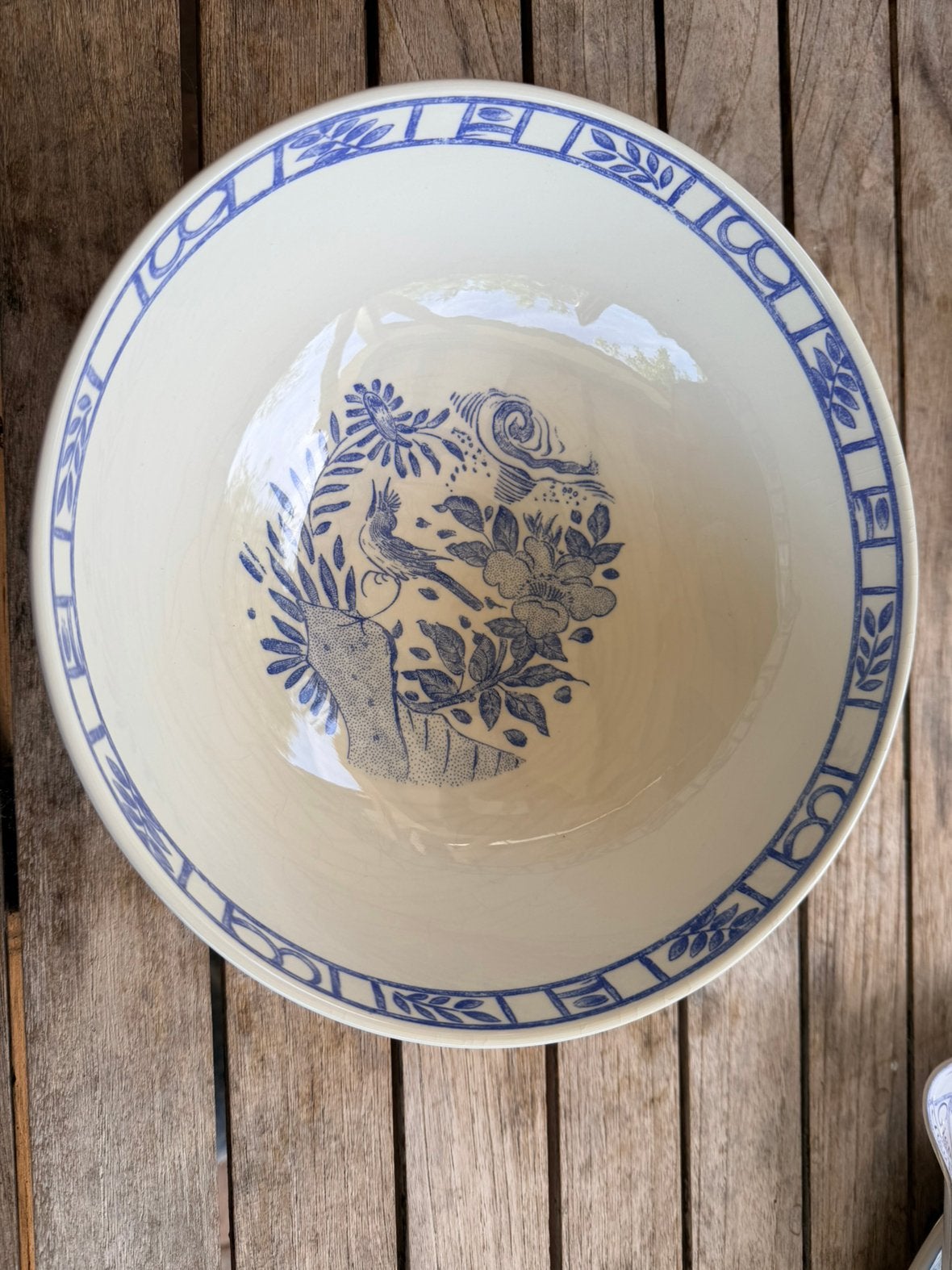 Gien OISEAU BLEU Saladeschaal 23 cm, Ophalen of Verzenden, Zo goed als nieuw, Overige stijlen, Schaal of Schalen