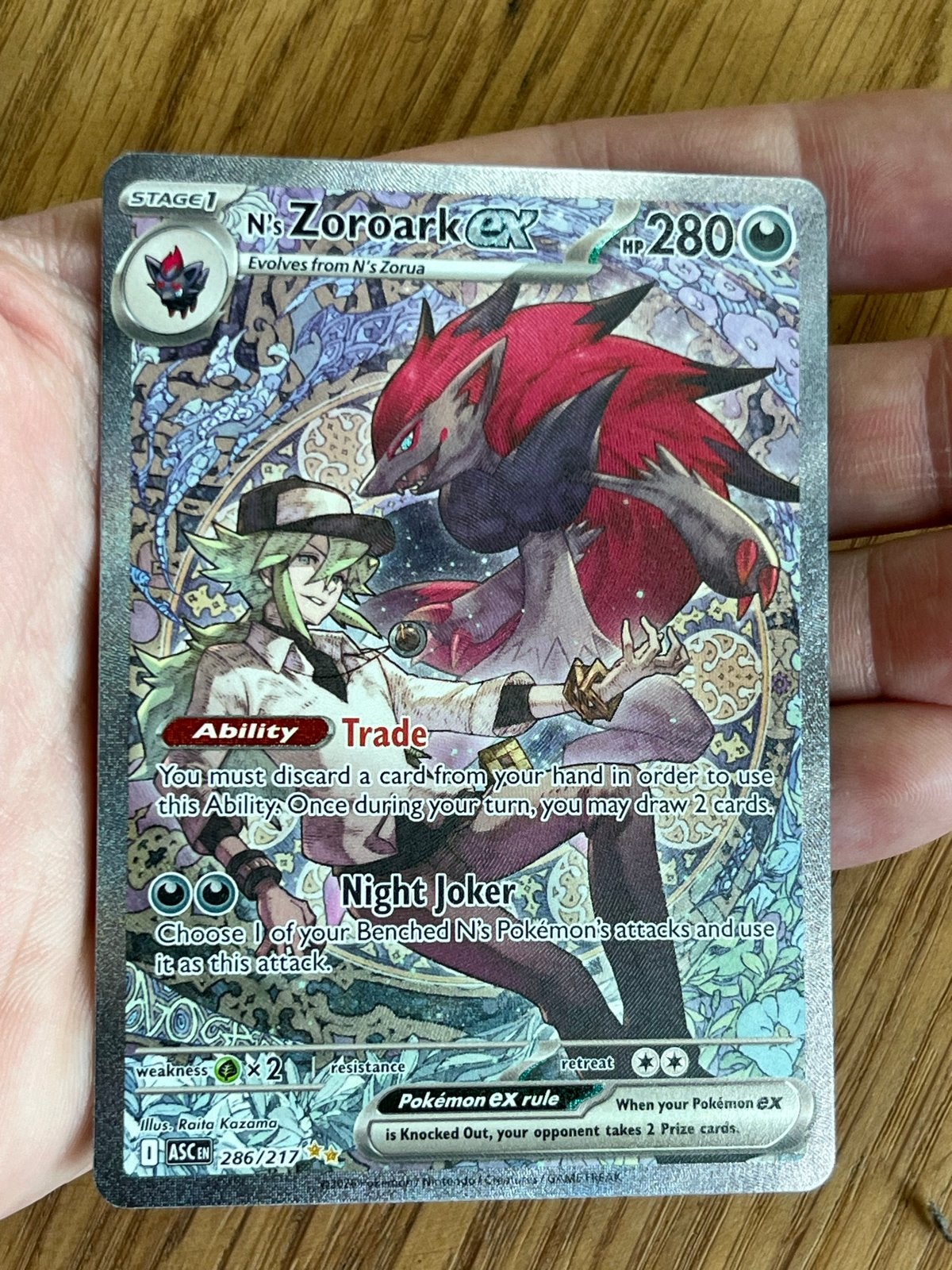 Pokémon N's Zoroark 286/217 Ascended Heroes - PSA 10 waardig, Ophalen of Verzenden, Nieuw, Losse kaart, Foil