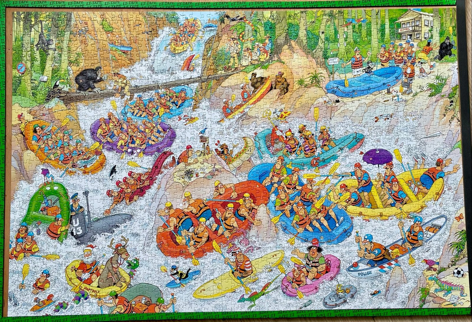Jan van Haasteren 1500 st.  WILDWATER RAFTEN., Ophalen of Verzenden, 500 t/m 1500 stukjes, Zo goed als nieuw, Legpuzzel
