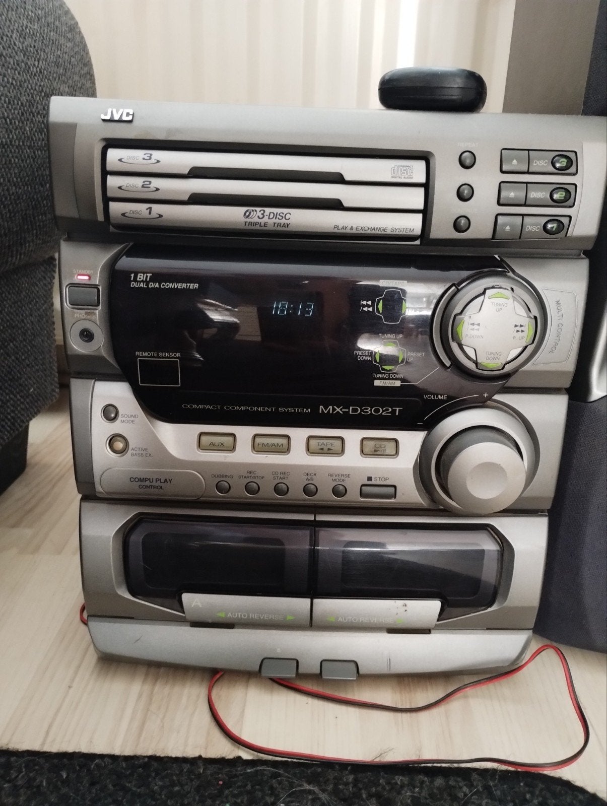 JVC MX-D302T stereo set ,met afstandsbediening, Ophalen of Verzenden, Gebruikt, Cassettedeck, JVC