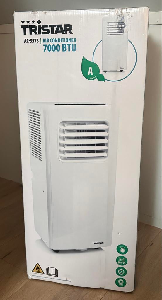 TRISTAR AC-5573 Mobiele Airconditioner Wit + window kit, Witgoed en Apparatuur, Airco's, Ophalen, Minder dan 60 m³, Nieuw, 3 snelheden of meer