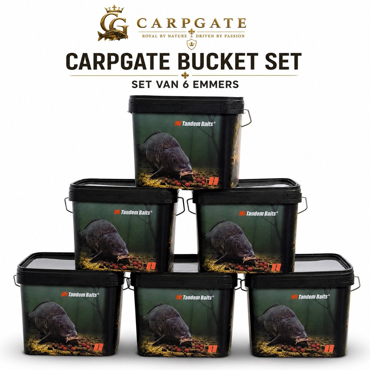 CarpGate Bucket Set  - 6 Emmers(17L) Set voor Karpervissen, Watersport en Boten, Verzenden, Nieuw, Overige typen
