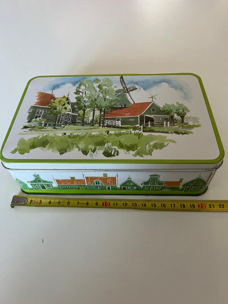 Vintage blik   het merk Verkade Zaandam. Zaanse Schans., Verzamelen, Blikken, Ophalen of Verzenden, Zo goed als nieuw, Koek(jes)
