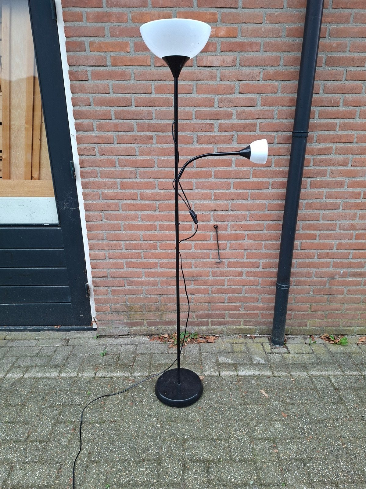 vintage Vloerlamp zwart leeslamp, Kunststof, Ophalen of Verzenden, Zo goed als nieuw, Gerrit mouwweg 91 8075AH Elspeet