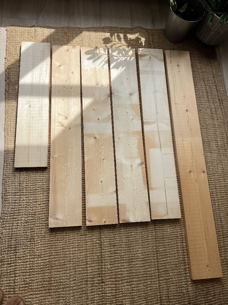 Partij Massief Houten Planken (5 stuks) - Ideaal voor DIY, Ophalen, Gebruikt, 25 tot 50 mm, Plank
