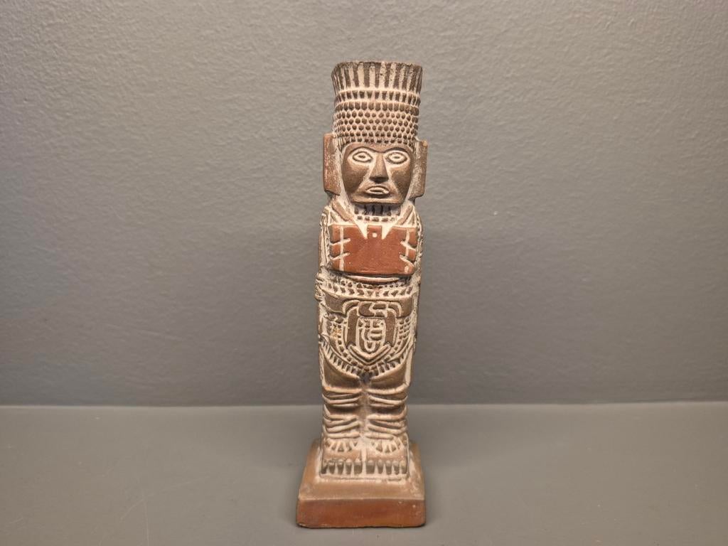 Zeer gedetailleerd aztec warrior beeld terracotta, Antiek en Kunst, Ophalen of Verzenden