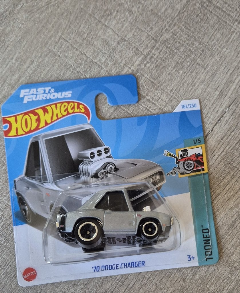 Hot Wheels '70 Dodge Charger Toon'd Fast&Furious grijs, Ophalen of Verzenden, Nieuw, Auto