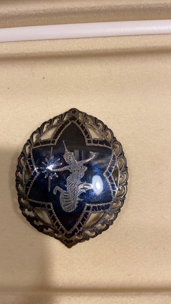 Broche sterlingzilver antiek, Ophalen of Verzenden, Zilver, Broche
