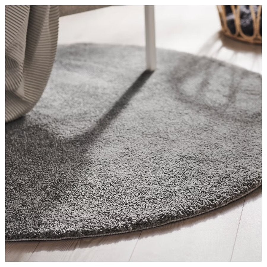 IKEA STOENSE vloerkleed, laagpolig, middengrijs, 130 cm, Huis en Inrichting, Ophalen, 100 tot 150 cm, 200 cm of meer, Zo goed als nieuw