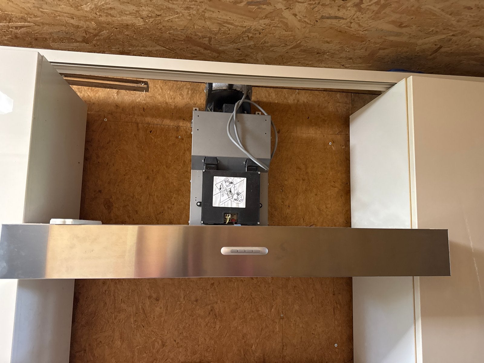 RVS Afzuigkap 90 cm breed, Ophalen, Gebruikt, Inbouw, Wandschouwkap