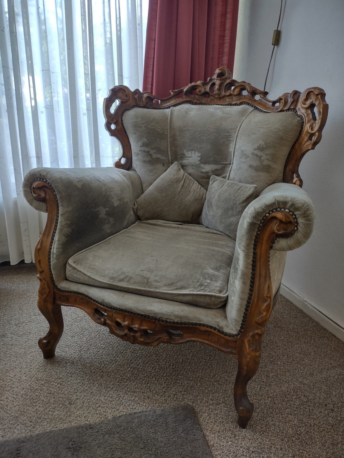 Barok bank , 4 fauteuils, Huis en Inrichting, Stoelen, Ophalen, Gebruikt, Twee