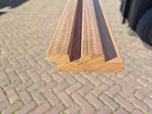 2.97 m2 dubbel rhombusprofiel hardhout 2.6x7.5 cm nr: HP737, Ophalen, Planken, Nieuw, Hardhout
