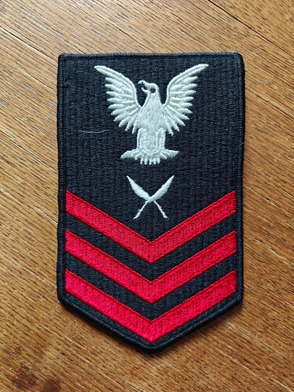 Navy rang patch zwart 33, Ophalen of Verzenden, Marine, Amerika, Embleem of Badge