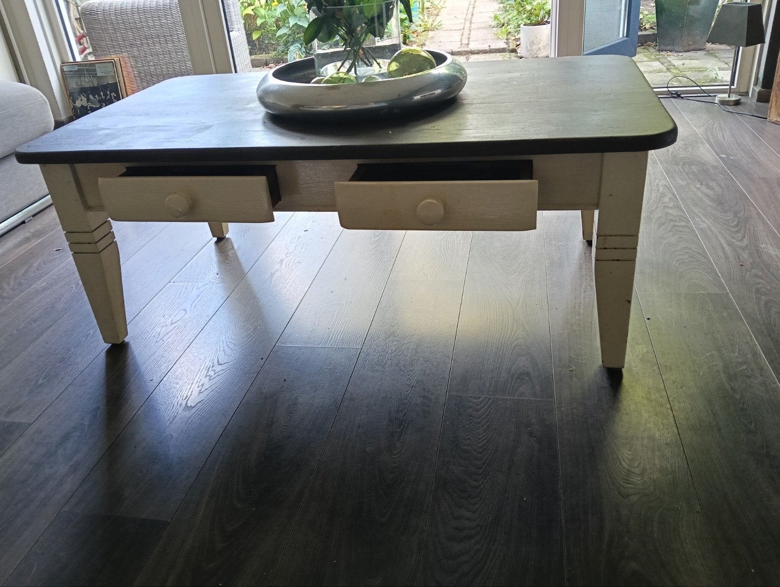 Salontafel met lades - Landelijke stijl, Gebruikt, 100 tot 150 cm, Landelijke stijl, Overige houtsoorten