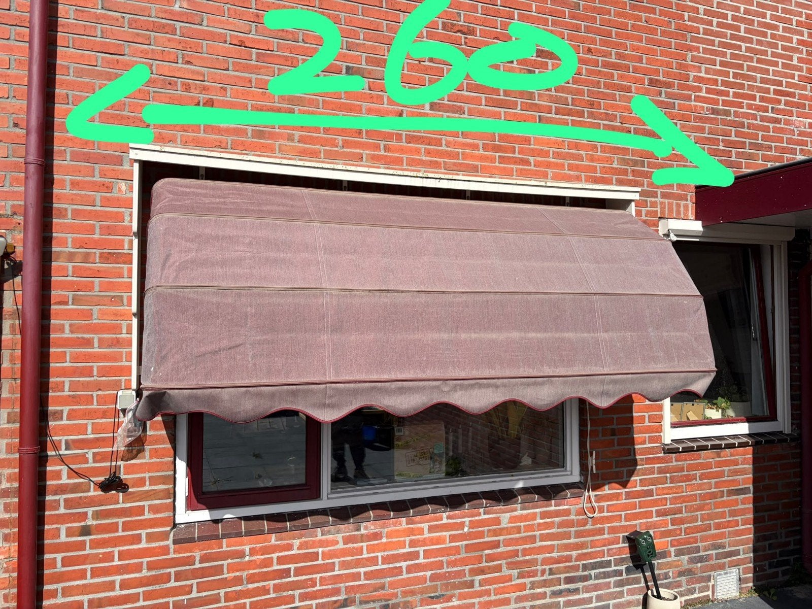 Markiezen - Bruin / rood-, Tuin en Terras, Ophalen, Gebruikt, Markies, 250 cm tot 450 cm