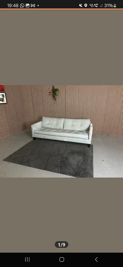 GRATIS OPHALEN Bank blauw  220x90 BEZORGEN MOGELIJK, Huis en Inrichting, Ophalen of Verzenden, Zo goed als nieuw, Stof