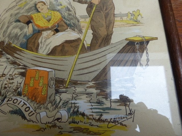 2 waterverfschilderijen, E. Maudy (3), Ophalen of Verzenden