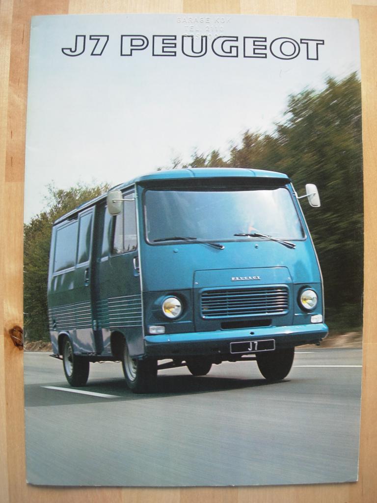 Peugeot J7 Bestelwagen Brochure 1977, Ophalen of Verzenden, Zo goed als nieuw, Peugeot, Peugeot