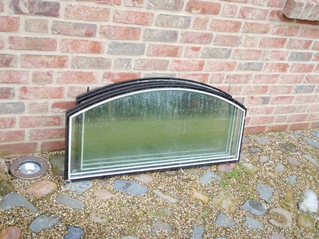 5 getoogde bovenramen met dubbel isolatieglas, Ophalen, Gevelraam of Ruit, Gebruikt, Minder dan 80 cm