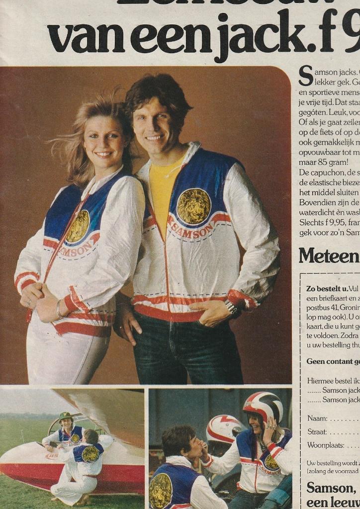 Retro reclame 1976 Samson shag sportieve jassen jack, Verzamelen, Retro, Overige typen, Verzenden