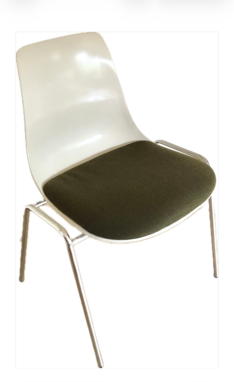 Vintage design kuipstoel Wilkhahn 1963 Georg Leowald, Huis en Inrichting, Stoelen, Ophalen, Stof, Wit, Eén