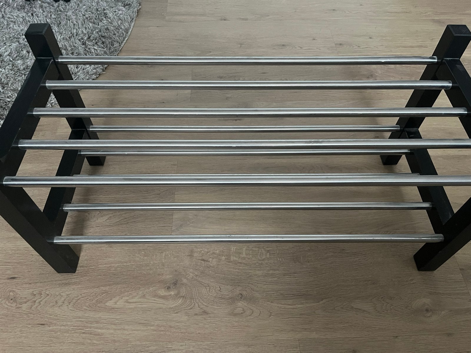 IKEA TJUSIG Schoenenrek - 80 cm - Zwart/RVS, Ophalen, Gebruikt