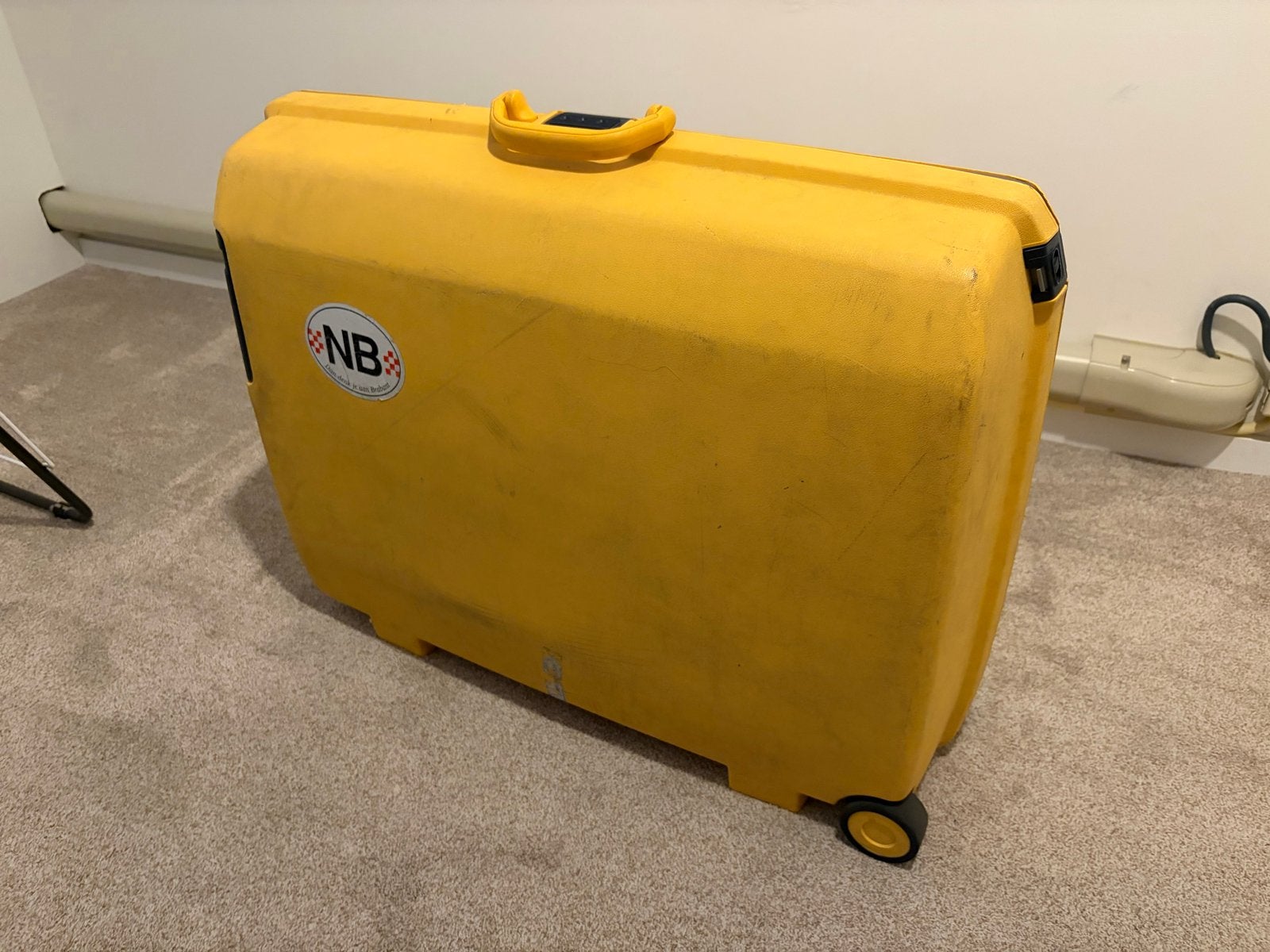 Samsonite Koffer met Cijferslot en Wieltjes - Geel, Gebruikt, Hard kunststof, 45 tot 55 cm, 70 cm of meer