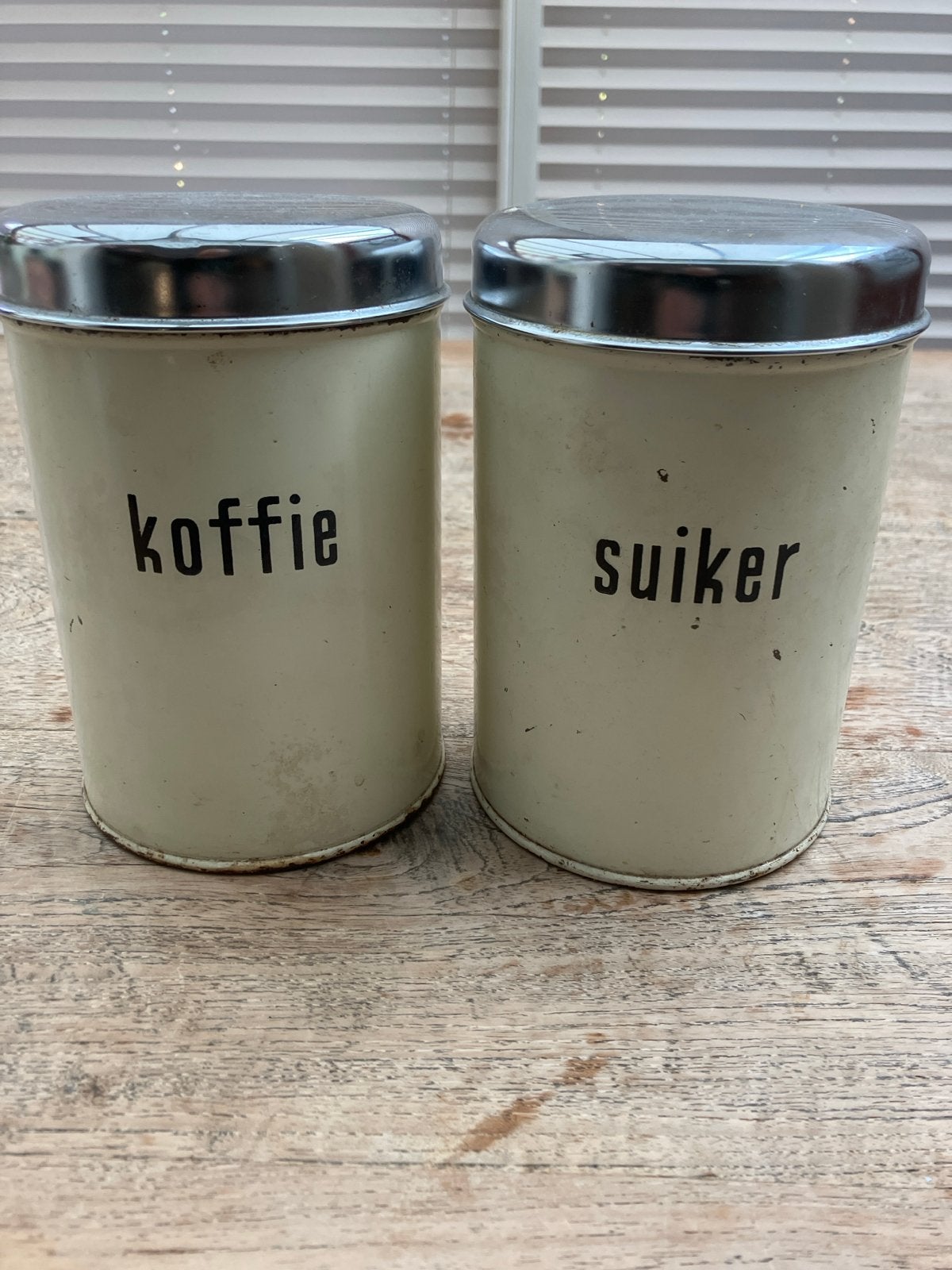 Brabantia Koffie en Suikerpotten - Vintage Set, Gebruikt, Voorraadpot, Metaal, Brabantia