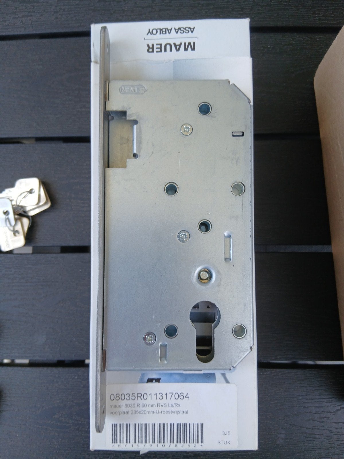4 stuks Mauer Assa Abloy 8035 RVS Deurslot - Nieuw in doos, Ophalen of Verzenden, Nieuw, Rvs, Slot