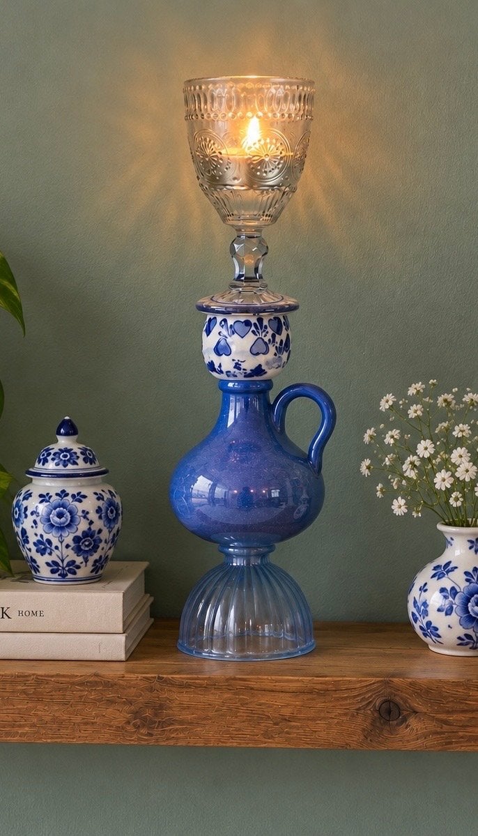 Vintage kandelaar, Ophalen of Verzenden