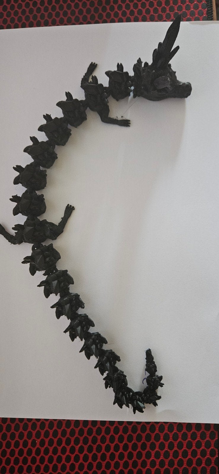 Flexibele 3D-geprinte draak - Zwart, Verzamelen, Poppetjes en Figuurtjes, Zo goed als nieuw, Ophalen of Verzenden