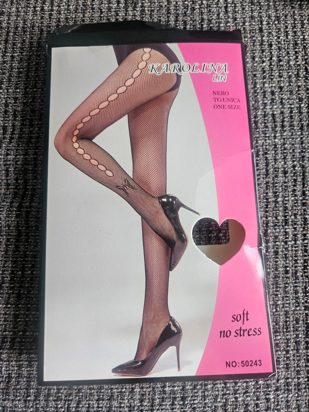 Zwarte Fishnet Panty met Opengewerkt Patroon - One Size, Verzenden, Zwart, Nieuw, Overige maten