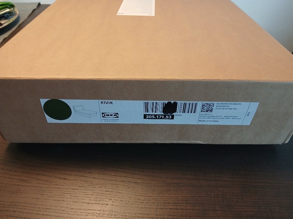 Ikea KIVIK, hoes chaise longue. Tallmyra donkergroen., Ophalen of Verzenden, Nieuw, Wit