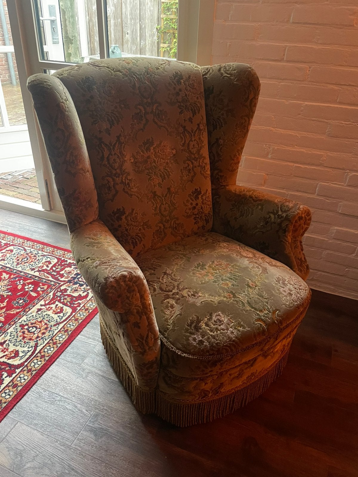 Oorfauteuil retro vintage, Ophalen, Zo goed als nieuw, 75 tot 100 cm