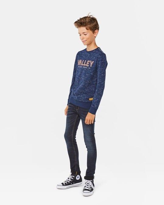 Mooie blauwe WE Blue Ridge superskinny fit jog jeans mt 152., Broek, Verzenden, Zo goed als nieuw, Blue Ridge